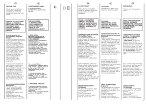 Page 1427 26
C
PL
PRZYCISK START
Nale˝y go wcisnàç aby
uruchomiç, ustawiony
wczeÊniej za pomocà
pokr´t∏a programów, cykl
prania.
UWAGA: PO W¸ÑCZENIU
PRALKI ZA POMOCÑ
PRZYCISKU START NALE˚Y
POCZEKAå KILKA
SEKUND, A˚ PRALKA
ROZPOCZNIE CYKL
PRANIA.Zmiana ustawieƒ po
uruchomieniu programu
(PAUZA)
Po uruchomieniu programu
mo˝na zmieniaç ustawienia i
opcje tylko przyciskami
opcji. Przytrzymaç przez 2
sekundy wciÊni´ty przycisk
“START/PAUZA”.Migotanie
kontrolek przycisków opcji i
czasu pozosta∏ego do
koƒca wskazuje,...