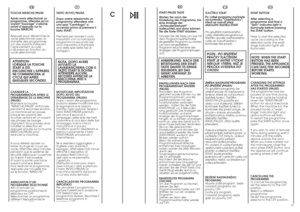 Page 1427
FR
IT
TOUCHE MARCHE/PAUSE
Après avoir sélectionné un
programme, attendre qu’un
voyant “Essorage” s’allume
avant d’appuyer sur la
touche MARCHE
Appuyer pour déclencher le
cycle sélectionné avec la
manette des programmes
(un des voyants indiquant
l’avancement du cyle
s’allumera en fonction du
cycle sélectionné)ATTENTION:
LORSQUE LA TOUCHE
START A ETE
ENCLENCHEE L’APPAREIL
NE COMMENCERA LE
CYCLE QU’APRES
QUELQUES SECONDES.CHANGER LA
PROGRAMMATION APRES LE
DEMARRAGE DE LA MACHINE
(PAUSE)
Maintenir la...