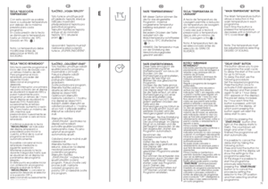 Page 1630
31
E
TASTE “TEMPERATURWAHL”
Mit dieser Option können Sie
die für das eingestellte
Programm  maximal
vorgesehene Temperatur
beliebig reduzieren und
wählen.
Bei jedem Drücken der Taste
reduziert sich die
Waschtemperatur schrittweise
auf bis zu 15°C (Kaltwäsche       
).
HINWEIS: Die Temperatur muss
vor der Einstellung des
Verschmutzungsgrades
gewählt werden:
TASTE STARTZEITVORWAHL
Diese Taste ermöglicht die
Programmierung einer
Startzeitvorwahl  von bis zu 24
Stunden. Um die
Startverzögerung...