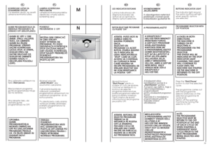 Page 2038
39
MN
HU
NYOMÓGOMBOK
JELZÃLÁMPÁIA választógombok mellet lévŒ
jelzŒlámpák a konkrét opciók
kiválasztásakor gyulladnak fel.APROGRAMVÁLASZTÓAKIKAPCSOLT
HELYZETBEN MINDKÉT
IRÁNYBAN FOROG.
AGÉP EGY PROGRAM
KIVÁLASZTÁSÁVAL
KAPCSOLÓDIK BE
APROGRAMVÁLASZTÓ
GOMB SEGÍTSÉGÉVEL.
EZT AZ ÁLLAPOTOT A
STOP JELZÃLÁMPA
VILLOGÁSA JELZI,
AMELY MINDADDIG
VILLOG, AMÍG A GÉP BE
NEM INDUL VAGY
VISSZA NEM TÉR A
KIKAPCSOLT
HELYZETBE.Akiválasztott ciklus
beindításához nyomja le a
„Start/Szünet”gombot.
Aprogram úgy zajlik le,...