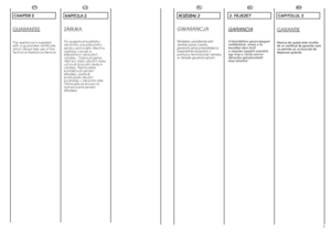Page 58
9
RO
CAPITOLUL 2GARANTIEMasina de spalat este insotita
de un certificat de garantie care
va permite sa va bucurati de
depanare gratuita.
HU
2. FEJEZETGARANCIAAkészülékhez garanciajegyet
mellékeltünk, amely a fix
kiszállási díjon kívül
a vásárlás napjától számított
egy évig a Candy szerviz
díjmentes igénybevételét
teszi lehetŒvé.
EN
CHAPTER 2GU
ARANTEE
The appliance is supplied
with a guarantee certificate
which allows free use of the
Technical Assistance Service.
PL
R RO
OZ
ZD
DZ
ZI
IA
AÄ
Ä 
 2...