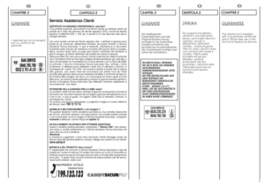 Page 58
DE
KAPITEL 2GARANTIEDer beiliegende
Garantieschein und die
Original-Kaufrechnung
ermöglicht die kostenlose
Inanspruchnahme des
technischen Kundendienstes.
Die Garantiezeit beträgt zwei
Jahre ab Kaufdatum.
IM SERVICEFALL WENDEN
SIE SICH BITTE AN UNSEREN
AUTORISIERTEN
WERKSKUNDENDIENST. BITTE
WÄHLEN
SIE FÜR DEUTSCHLAND AUS
DEM FESTNETZ DIE
BUNDESWEIT EINHEITLICHE
SERVICENUMMER
01805 - 625562 (12 CT./
MIN), DIE SIE AUTOMATISCH
MIT DEM ZUSTÄNDIGEN
GIAS-WERKSKUNDENDIENST
IN IHRER NÄHE VERBINDET.
9
FR...