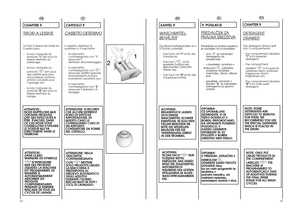 Page 3262
63
FR
CHAPITRE 9TIROIR 
A LESSIVE
Le tiroir à lessive est divisé en 3 petits bacs: – le bac marquée du 
symbole  
“1”
sert pour la 
lessive destinée auprélavage;  
– le bac marquée du  
symbole “
✿ ✿
” sert pour 
des additifs spéciaux:adoucisseurs, parfums,amidon, produits pourl’azurage, etc; 
– le bac marquée du 
symbole 
“2”
sert pour la 
lessive destinée aulavage.ATTENTION : NOUS RAPPELONS QUECERTAINS PRODUITSONT DES DIFFICULTÉS AÊTRE  ÉVACUÉS; DANSCE CAS NOUS VOUSCONSEILLONS D’UTILISERLE DOSEUR...