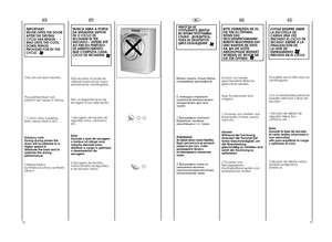 Page 4078
79
IMPORTANT NEVER OPEN THE DOORAFTER THE DRYINGCYCLE HAS BEGUN -WAIT UNTIL THE COOLDOWN PERIODPROVIDED FOR BY THECYCLE.Only dry pre-spun laundry The washer/dryer can perform two types of drying: 1 Cotton, terry towelling, linen, hemp fabrics, etc... Advisory note During drying phase thedrum will accelerate to ahigher speed todistribute the load and tooptimize the dryingperformance 2 Mixed fabrics (synthetics/cotton), syntheticfabrics.
EN
PT
NUNCA ABRA A PORTA DA MÁQUINA DEPOISDE O CICLO DESECAGEM SE...