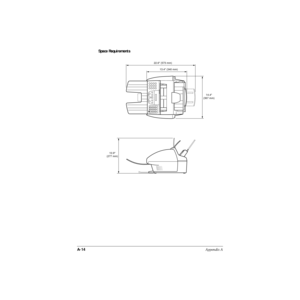 Page 197A-14Appendix A
Space Requirements
 22.6 (573 mm)
13.4 (340 mm)
14.4
(367 mm)
10.9
(277 mm) 