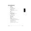 Page 196Appendix AA-13
Speciﬁcations
General Speciﬁcations
Power Source
120 V/60 Hz
Power Consumption
❑Approx. 37.9 W (Maximum)
❑Approx. 6.1 W (Standby)
Dimensions (W x D x H)
❑14.4 x 12.8 x 8.2 in. (366 x 324 x 208 mm)
❑Main unit, no trays
Weight
11.2 lb. (5.1 kg)
Environmental Conditions
❑Temperature: 50°–90.5°F (10°–32.5°C)
❑Humidity: 20%–85%
Liquid Crystal Display (LCD)
16 x 1
Display Languages
English/French/Spanish
Telephone
❑Automatic Fax/Tel switchover
❑DRPD (Distinctive Ring Pattern Detection)...