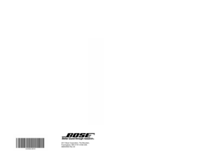 Page 56CINEMATE
®
 1 SR
DIGITAL HOME THEATER SPEAKER SYSTEM
Setup Guide | Guía de instalación | Guide d’installation
2011 Bose Corporation, The Mountain,
Framingham, MA 01701-9168 USA
AM343500 Rev 00
Hershey Setup Cover_5.5x8.5_AIM_3L.fm  Page 1  Friday, April 15, 2011  2:18 PM 