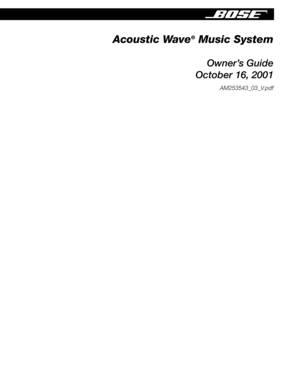 Page 1Acoustic Wave® Music System
Owner’s Guide
October 16, 2001
AM253543_03_V.pdf 