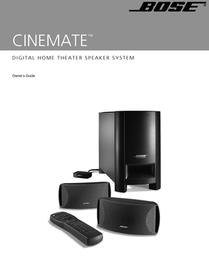Page 1CINEMATE
™
DIGITAL HOME THEATER SPEAKER SYSTEM
2ZQHU