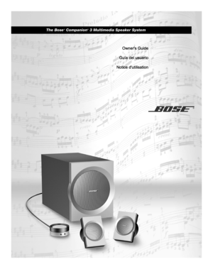Page 1The Bose® Companion® 3 Multimedia Speaker System
Rising Sun book.book  Page 1  Thursday, April 22, 2004  4:57 PM 
