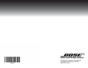 Page 108Owner’s Guide
Guía de usario
Notice d’utilisation

®
 GS SERIES III

SERIES III
DVD HOME ENTERTAINMENT SYSTEM
©2008 Bose Corporation, The Mountain,
Framingham, MA 01701-9168 USA
AM312515 Rev.01

®  GS
 SERIES III 

 SERIES III 
DVD HOME ENTERTAINMENT SYSTEM
 