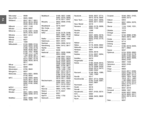 Page 82A–9
Dansk
Italiano
Svenska Deutsch
Nederlands English
Français Español
Microstar ......... 0808
MicroTEK ......... 0820, 0860
Midland ............ 0047, 0017, 0051, 
0018, 0019, 0032, 
0039, 0056, 0135
Mikomi ............ 1037, 1149
Minato ............. 0556, 0037
Minerva ............ 0195, 0487, 0108,  0070, 0535, 0554
Minoka ............ 0037, 0412
Mintek ............. 1603
Minutz ............. 0021
Mirror ............... 1900
Mitsubishi ......... 0150, 0868, 0154,  0250, 0093, 0236, 
0180, 1250, 0178,...