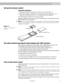 Page 19AM191409_01_V.pdf   December 20, 2001 17
Setting Up
Miniature switchesBattery compartment cover 3 AA batteries
Set radio channel spacing for dual voltage and 120V systems
Dual voltage music centers (which include both 120V and 230V power packs) and 120V
music centers can be set for two types of AM and FM channel spacing.
•Channel spacing for North America is 10 kHz for AM and 200 kHz for FM.
•Channel spacing for Europe is 9 kHz for AM and 50 kHz for FM.
Your dual voltage or 120V music center is factory...