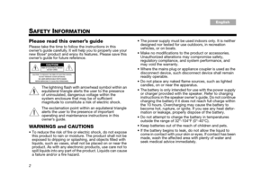 Page 22
Tab 3, 11Tab 8, 16 Tab 7, 15 Tab 6, 14 Tab 5, 13 Tab 4, 12EnglishTa b 2 ,  1 0
SAFETY INFORMATION
Please read this owner’s guidePlease take the time to follow the instructions in this 
owner’s guide carefully. It will help you to properly use your 
new Bose
® product and enjoy its features. Please save this 
owner’s guide for future reference.
The lightning flash with arrowhead symbol within an 
equilateral triangle alerts the user to the presence 
of uninsulated, dangerous voltage within the 
system...