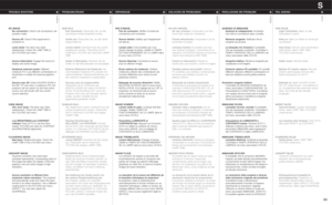 Page 3333
RISOLUZIONE DEI PROBLEMI
ASSENZA DI IMMAGINE
Assenza di collegamento:Accertarsi 
che tutte le connessioni siano corrette.
Nessuna sorgente: Verificare che la 
sorgente sia accesa.
La lampada non funziona:È probabile 
che sia necessario sostituirla. Controllare il 
TEMPO OPERATIVO DELLA LAMPADA nel 
menu secondario delle UTILITÀ.
Sorgente inattiva:Attivare la sorgente per 
visualizzare unimmagine.
Schermo esterno PC portatile:PC portatili 
differenti utilizzano differenti combinazioni di 
tasti per...