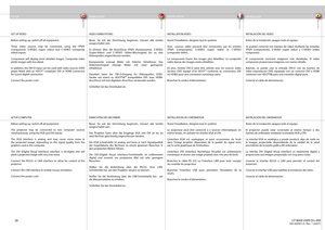 Page 28
english
deutsch francais
español
28
SET UP VIDEO
Before setting-up, switch off   all equipment.
Three video sources may be connected, using the YPbPr 
(component), S-VIDEO (super video) and C-VIDEO (composite 
video) inputs. 
Component will display more detailed images. Composite video 
yields images with less detail.
In addition, the DVI-D input can be used with video sources (DVD 
player fi  tted with an HDCP™ compliant DVI or HDMI connector) 
for a pure digital connection.
Connect the power cord....