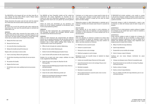 Page 60
english
deutsch francais
español
60
The INDICATOR on the keypad will turn red when lamp life ex-
pires. Change the lamp when lifetime expires. Always replace 
lamp with the same type and rating.
Always disconnect the power cord and wait until the projector 
has cooled down (60 minutes) before opening the lamp cover.
WARNING
Be careful not to touch the protective glass when replacing the 
lamp house, this may cause the protective glass to overheat and 
break while in use.
WARNING
Be extremely careful...