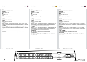 Page 22englishdeutschfrancais
Selects the VGA input as active source
.
DVI/HDM
I
Activates the DVI-D in
put.
BNCSelects BN
C as sourc
e.
YPbPrActivates t
he component v
ideo inpu
t.
S-VIDE
O
Selects super video as active source
.
C-VIDE
O
Activates t
he com
posite video input.
X-PORT 
11
Activates the X-P
ORT 1. This ke
y is enabled b
y the X-P
ORT 1 device as and when attache
d.
Functionality depends on the actual device connected 
(see separate user guide for this device
).
X-P
ORT 
21
Activates the X-P
ORT...