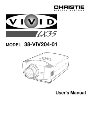 Page 1Users Manual
38-VIV204-01MODEL 