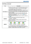 Page 3836
SETUP Menu
Item Description
KEYSTONE 
Using the ▲/▼ buttons corrects the horizontal keystone distortion.
Shrink the right of the image 
 Shrink the left of the image
• The adjustable range of this function will vary among inputs. For 
some input, this function may not work well.
• When the zoom adjustment is set to the TELE (telephoto focus), 
this function may be excessive. This function should be used when 
the zoom adjustment is set to the full WIDE (wide-angle focus) 
whenever possible.
• When...