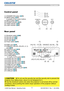 Page 75
Part names
Control panel
(1) STANDBY/ON button (16)
(2)  MENU button (23) 
It consists of four cursor buttons.
(3) INPUT button (
17)
(4) POWER indicator (
16)
(5) TEMP indicator (67)
(6) LAMP indicator (67)
Rear panel
(1) Shutdown switch (69)
(2) Security slot (9)
(3) Security bar (
9)
(4) AC inlet (12)
(5) Power switch (16)
(6) RGB1 port (
10)
(7)  RGB2(G/Y, B/CB/PB, R/CR/PR, H, V) 
port (
10)
(8) CONTROL port (10)
(9) HDMI port (10)
(10) VIDEO port (10)
(11) S-VIDEO port (
10)
(12)...