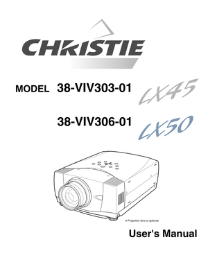 Page 1
Users Manual
38-VIV303-01MODEL

✽ 
Projection lens is optional.

38-VIV306-01 