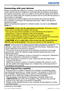 Page 1210LX501/LX601i User Manual-Operating Guide 020-000461-01 Rev. 1 (03-2012)
Setting up
Connecting with your devices
Before connecting the projector to a device, consult the manual of the device to 
conﬁrm that the device is suitable for connecting with this projector and prepare 
the required accessories, such as a cable in accord with the signal of the device. 
Consult your dealer when the required accessory did not come with the product or 
the accessory is damaged.
After making sure that the projector...