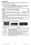 Page 4139LX501/LX601i User Manual-Operating Guide 020-000461-01 Rev. 1 (03-2012)
Operating
Using the menu function (continued)
3.To close the MENU, press the MENU button again or select EXIT and press 
the ◄ cursor button or ENTER button. Even if you do not do anything, the 
dialog will automatically disappear after about 30 seconds.
Indication in OSD (On Screen Display)
The meanings of the general words on the OSD are as follows.
Indication Meaning
EXITSelecting this word ﬁnishes the OSD menu. It's the...