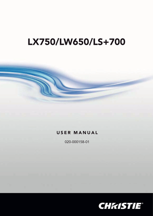 Page 1LX750/LW650/LS+700
USER MANUAL
020-000158-01 