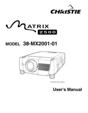 Page 1Users Manual
✽ Projection lens is optional.
38-MX2001-01MODEL 