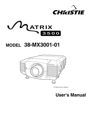 Page 1Users Manual
✽ Projection lens is optional.
38-MX3001-01MODEL 