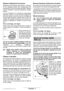 Page 27Français - 5
Disque  à é barber/ à tron çonner
Respecter les dimensions des meules. Le diam è-
tre de l ’al ésage central doit correspondre tr ès
exactement  à celui de la bride de fixation  10 (pas
de jeu). N ’utiliser ni raccords r éducteurs ni adap-
tateurs. 
Lors de l ’utilisation d ’un disque de tron çonnage
diamant é, veiller  à ce que la fl èche indiquant le
sens de rotation et qui se trouve sur le disque de 
tron çonnage diamant é co ïncide avec le sens de
rotation de l ’appareil (la fl èche qui...