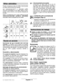 Page 38Español - 6
Pueden emplearse todos los  útiles mencionados
en estas instrucciones de manejo. 
Las revoluciones [min
-1] o velocidad perif é-
rica [m/s] admisibles en los  útiles deben corres-
ponder, como m ínimo, a los valores indicados en
la tabla.
Deben considerarse por lo tanto siempre las  re-
voluciones/velocidad perif érica admisibles
marcadas sobre la etiqueta de los  útiles.
Cerciorarse de que la tensi ón de la red sea
correcta:  La tensión de la fuente de energ ía
debe coincidir con las...