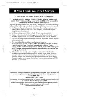 Page 20For technical assistance, please call our Automated Help Desk which can \
assist you
16
If You Think  You Need Service 
19.ULTRA.MANUAL.qx   9/15/97 4:09 PM  Page 20 