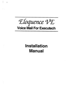 Page 1!&pence V!! 
Voice Mail For Executech 
Installation 
Manual  