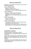 Page 11What the Lights Mean 
The lights on your telephone let you know the status of lines, 
features and the intercom. 
Next to a DSS/BLF button: 
Steady red = station is in use. 
Flashing red = station is receiving a call. 
Fast flashing red = station-to-station messaging has been set. 
Next to a line button: 
Steady red = another station is using this line. 
Flashing red = a call is coming in on this line. 
Faster flashing red = the call has been placed on hold by another 
station. 
Next to a feature button:...