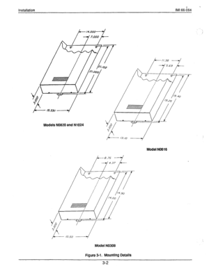 Page 25installation IMl66-664 
yodels NO820 and N1024 
Model NO61 6 
Model NO308 
Figure 3-1. Mounting Details 
_ _ 
3-2  