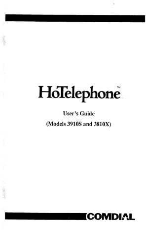 Page 1HoElephontZ 
User’s Guide 
(Models 3910s and 3810X)  