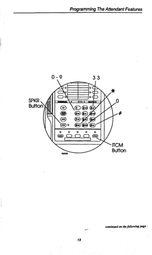 Page 16Programming The Attendant Features 
SPKR 
Butto 
0 0 0 0 0 11 / 
continued on the following poBc . 
r  