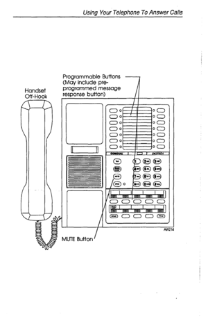 Page 19Using Your Telephone To Answer Calls 
Handset 
Off-Hook 
00 00 
00 00 
00 00 
00 00 
00 00 
00 00 
00 00  Programmable Buttons 
(May include pre- 
programmed message 
AW21 
15  