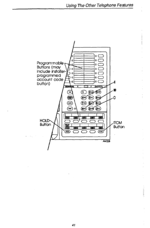 Page 45Using The Other Telephone Features 
Programmable 
Buttons (may 
include installe 00 
00 
00 
00 
00 
00 
, ITCM 
Button 
41  