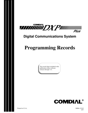 Page 1009Digital Communications System
Programming Records
The record charts included in this
publication reflect software
releases through 11A.
R
Printed in U.S.A.IMI66-125.03
3/97 