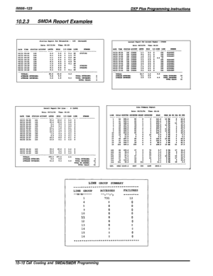 Page 94410.2.3SMDA Retort ExamDIes
LINE GROUP SUMMARY__D---___--_D_------_o___o________LINE GROUPACCESSESFAILURES
--m-m-------
o--
3-
p
w-------
173112
4
80
5
00
9
08
1000
1100
1200
1300
1400
1500
1600__D---D_--___D--_o-_DDDD-Do----poD
10-IQ Call Costing and SMDABMDR Programming 