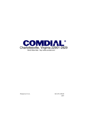 Page 160Charlottesville, Virginia 22901-2829
R
World Wide Web:  http://www.comdial.com/
Printed in U.S.A. GCA70–250.05
8/97 