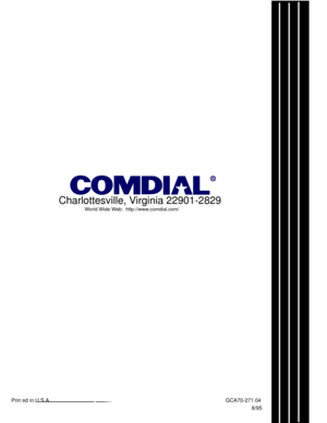 Page 86Printed in U.S.A. ................................................................................ ........................................ ........................................ ........................................ .............GCA70-271.04
8/95
Charlottesville, Virginia 22901-2829
R
World Wide Web:  http://www.comdial.com/ 