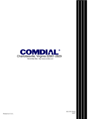 Page 118GCA70-336.02
04/97
Charlottesville, Virginia 22901-2829
R
World Wide Web: http://www.comdial.com/
Printed in U.S.A. 