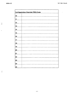 Page 110IMI66-112Toll Table Records
4-11 