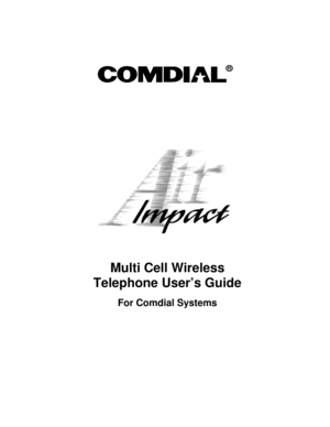 Page 1R
Multi Cell Wireless
Telephone User’s Guide
For Comdial Systems 