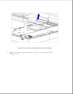 Page 10113. Remove the three keyboard ground clips from the system board
(Figure 3-51). 