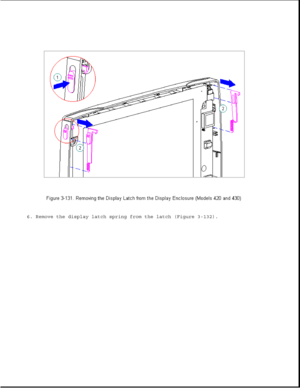 Page 1866. Remove the display latch spring from the latch (Figure 3-132). 